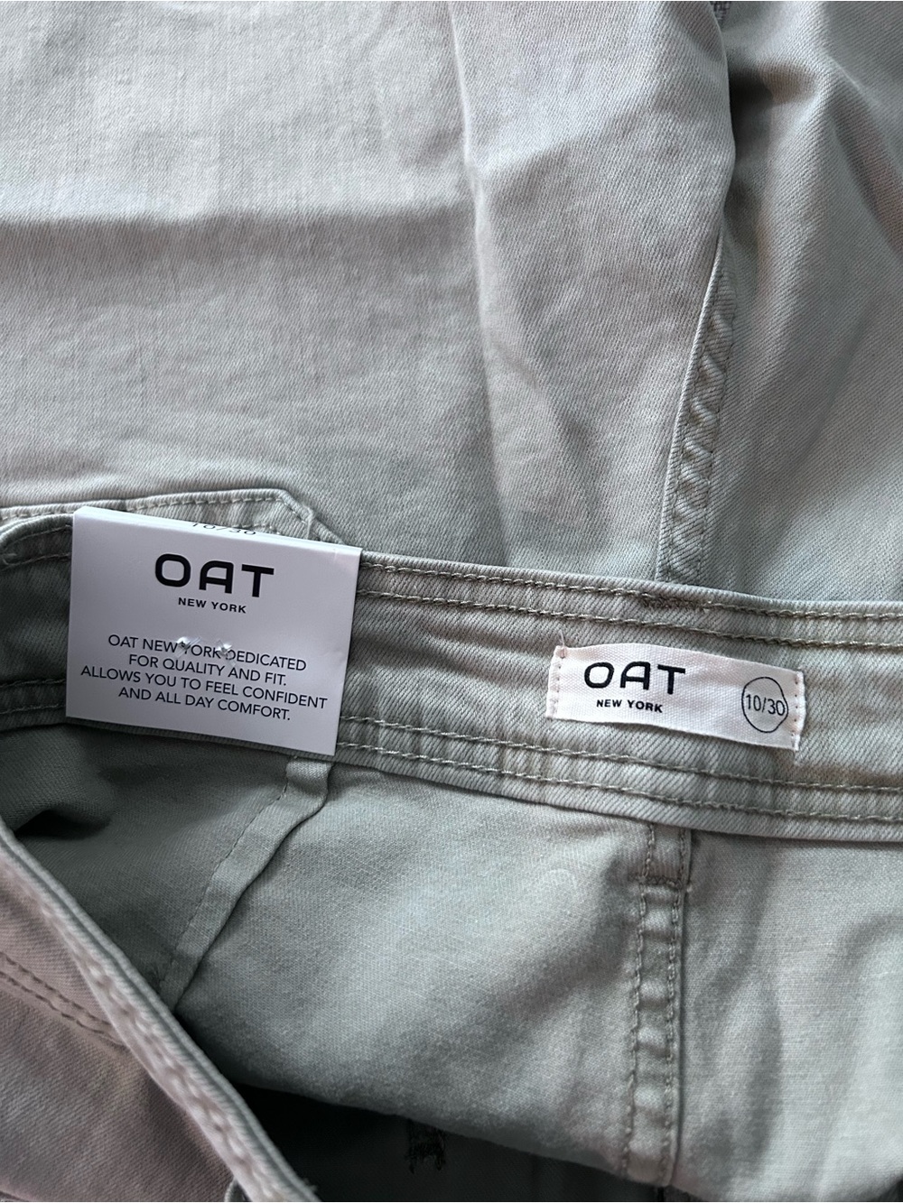 NWT Oat New York Wide Leg High Rise Light Weight Jeans Sage Raw Edge Size 10/30 - Picture 6 of 8
